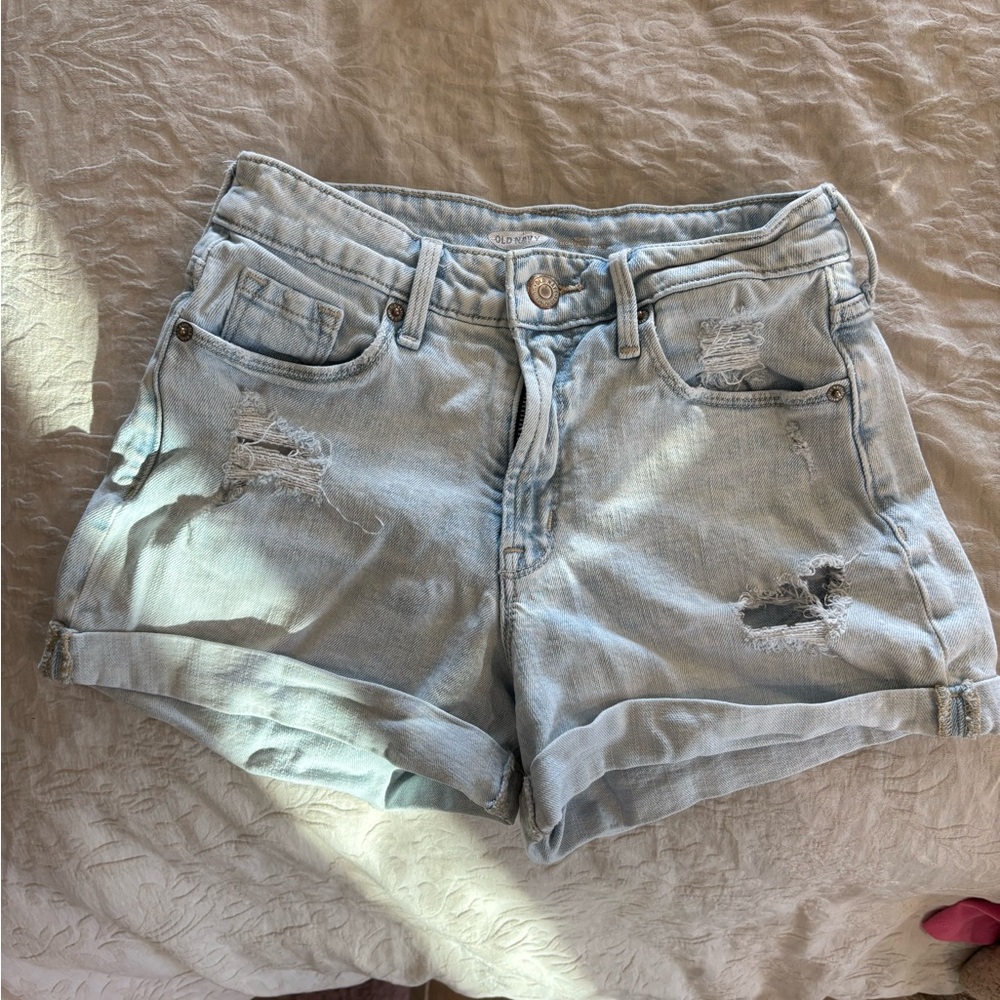 Old Navy Light Blue Ripped Jean Shorts